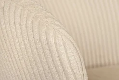 Design Stuhl LYON beige Cord schwarze Metallbeine