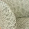 Design Stuhl LYON grün-rosa kariert Bouclé schwarze Metallbeine