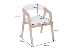 Design Stuhl MAMMUT beige natur massives Akazienholz honey finish