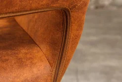 Design Stuhl MUSTANG antik braun Microfaser mit Armlehne