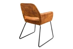 Design Stuhl MUSTANG antik braun Microfaser mit Armlehne