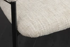 Design Stuhl NOBLESSE beige Chenille schwarzes Metallgestell