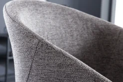 Design Stuhl NORDIC STAR grau Strukturstoff Massivholz mit Armlehne gepolstert