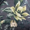 Design Stuhl PRÊT-À-PORTER grau Samt florales Muster und goldene Fußkappen