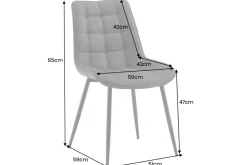 Design Stuhl ROADSTAR grau schwarze Metallbeine