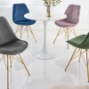 Design Stuhl SCANDINAVIA MEISTERSTÜCK dunkelgrau Samt goldene Beine