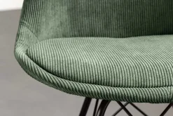 Design Stuhl SCANDINAVIA MEISTERSTÜCK grün Cord schwarz Metall-Gestell