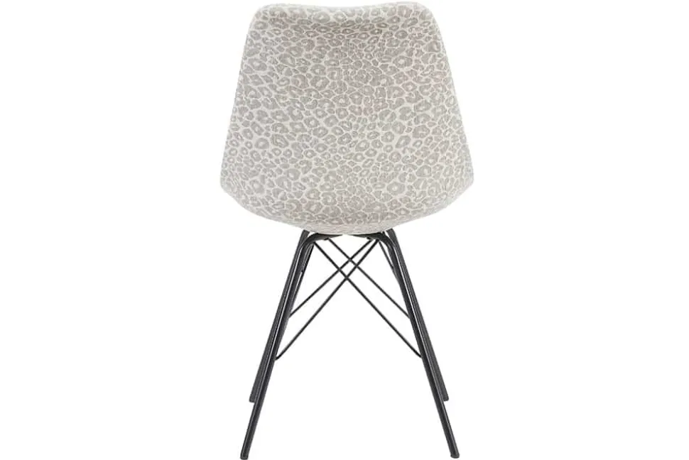 Design Stuhl SCANDINAVIA MEISTERSTÜCK beige grau Chenille schwarz Metallgestell