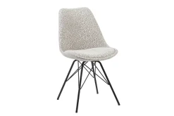 Design Stuhl SCANDINAVIA MEISTERSTÜCK beige grau Chenille schwarz Metallgestell
