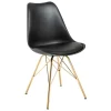 Design Stuhl SCANDINAVIA MEISTERSTÜCK schwarz goldene Beine