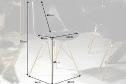 Design Stuhl SCANDINAVIA MEISTERSTÜCK schwarz goldene Beine