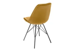 Design Stuhl SCANDINAVIA MEISTERSTÜCK senfgelb Samt schwarze Metallbeine