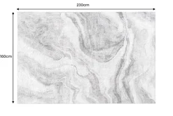 Design Teppich ART RUGS 230x160cm grau weiß Flachgewebe Indoor