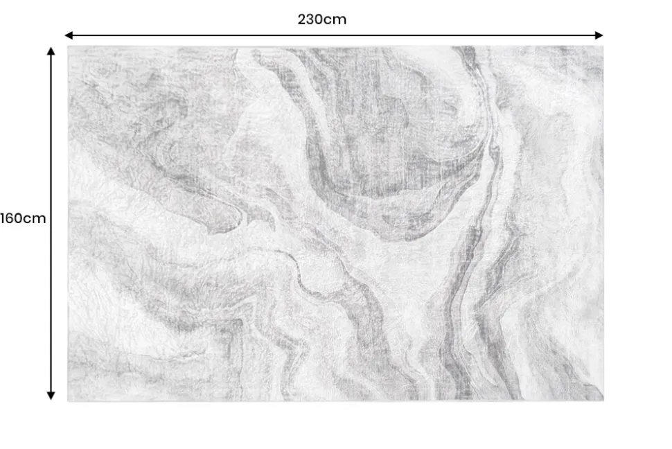 Design Teppich ART RUGS 230x160cm grau weiß Flachgewebe Indoor