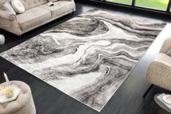 Design Teppich ART RUGS 230x160cm grau weiß Flachgewebe Indoor