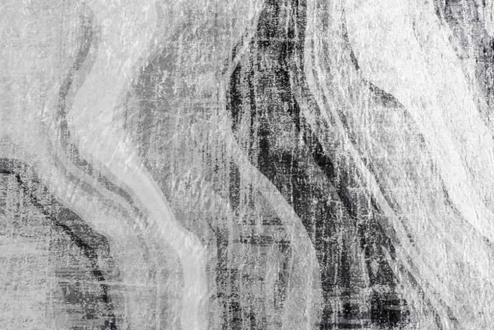 Design Teppich ART RUGS 230x160cm grau weiß Flachgewebe Indoor