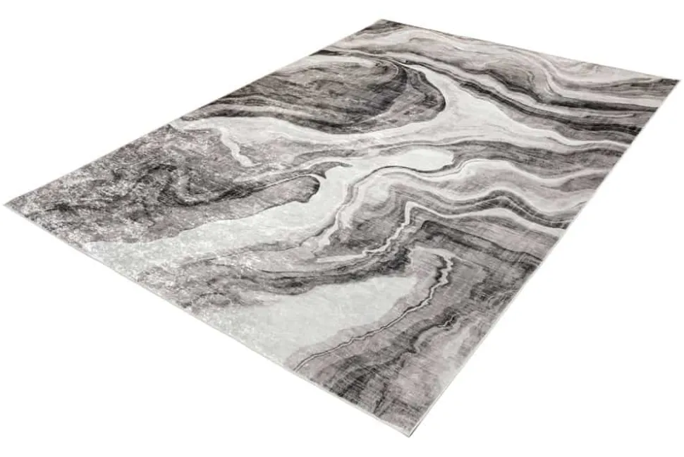 Design Teppich ART RUGS 230x160cm grau weiß Flachgewebe Indoor