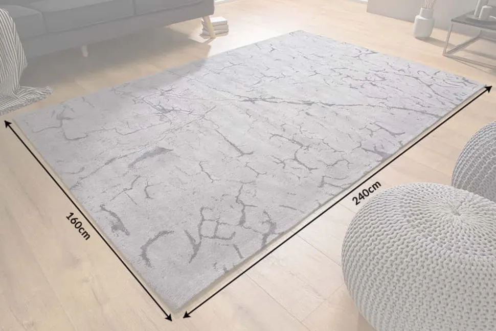 Design Teppich FIRE & EARTH 240x160cm grau Baumwolle