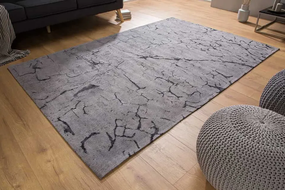 Design Teppich FIRE & EARTH 240x160cm grau Baumwolle