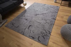 Design Teppich FIRE & EARTH 240x160cm grau Baumwolle