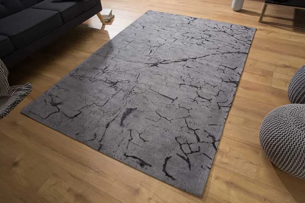 Design Teppich FIRE & EARTH 240x160cm grau Baumwolle