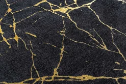 Design Teppich MARBLE 240x160cm schwarz gold Marmor-Optik Flachgewebe