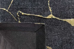 Design Teppich MARBLE 240x160cm schwarz gold Marmor-Optik Flachgewebe