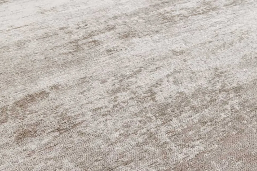 Design Teppich MODERN ART 150cm beige grau Used Look Vintage Baumwolle