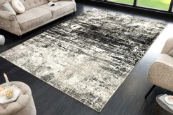 Design Teppich MODERN ART 230x160cm beige braun Kurzflor Indoor-Teppich