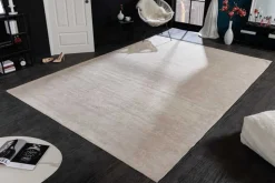 Design Teppich MODERN ART XXL 350x240cm beige Used Look Baumwolle Vintage Flachgewebe