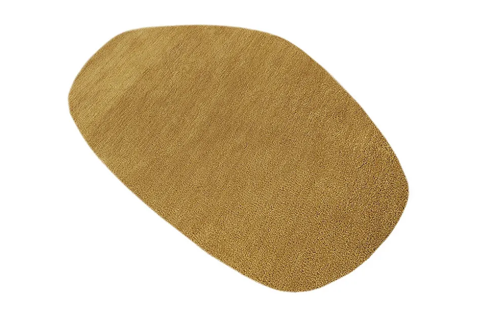 Design Teppich ORGANIC 180x120cm senfgelb Hochflor Indoor-Teppich organische Form