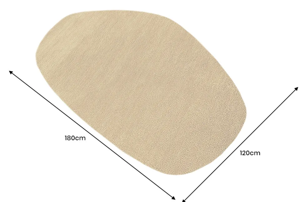 Design Teppich ORGANIC 180x120cm senfgelb Hochflor Indoor-Teppich organische Form