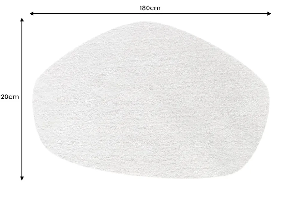 Design Teppich ORGANIC 180x120cm creme Hochflor Indoor-Teppich organische Form