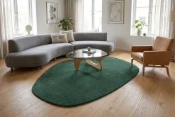 Design Teppich ORGANIC 180x120cm grün Hochflor Indoor-Teppich organische Form