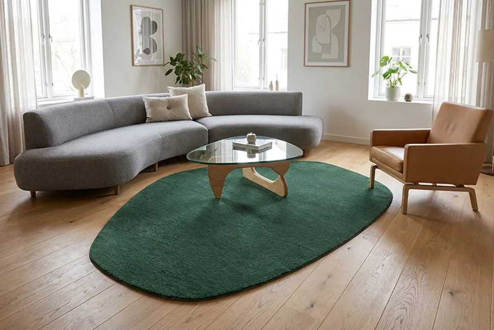 Design Teppich ORGANIC 180x120cm grün Hochflor Indoor-Teppich organische Form