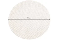 Design Teppich WOOL 150cm beige rund Wolle Handarbeit