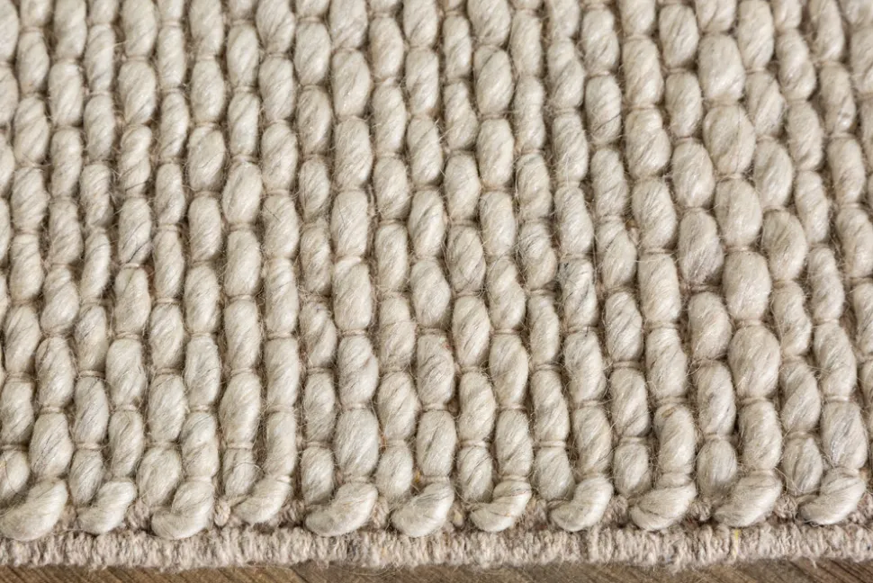 Design Teppich WOOL 240x160cm hellbeige aus Wolle