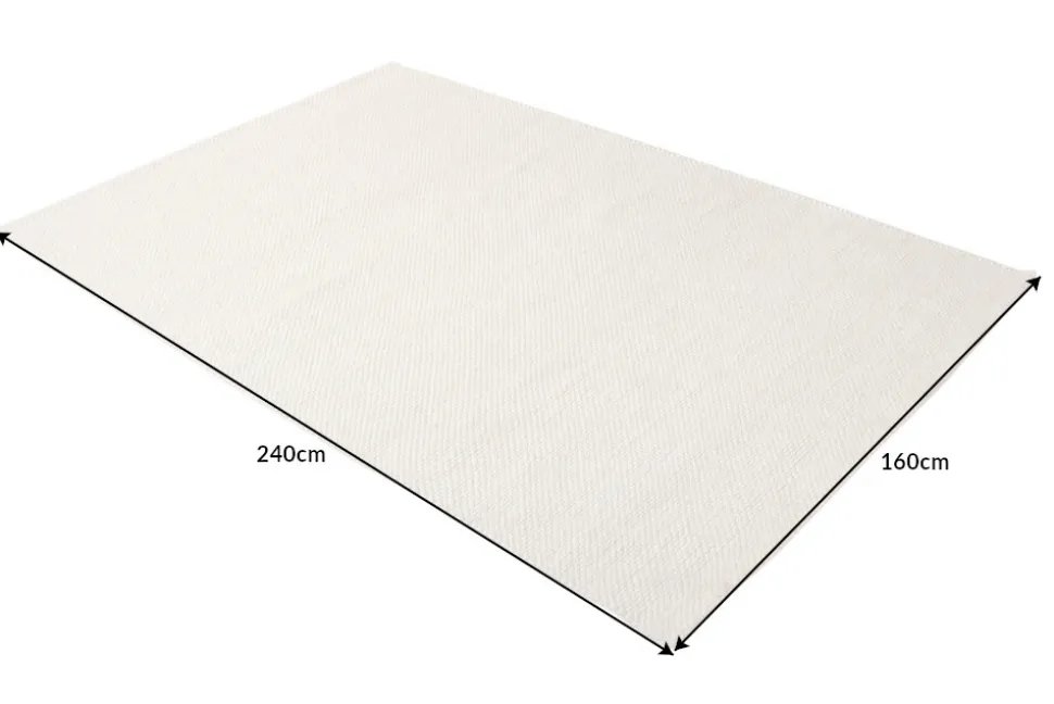 Design Teppich WOOL 240x160cm hellbeige aus Wolle