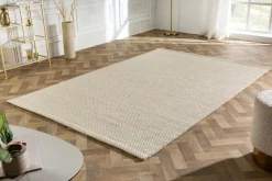 Design Teppich WOOL 240x160cm hellbeige aus Wolle