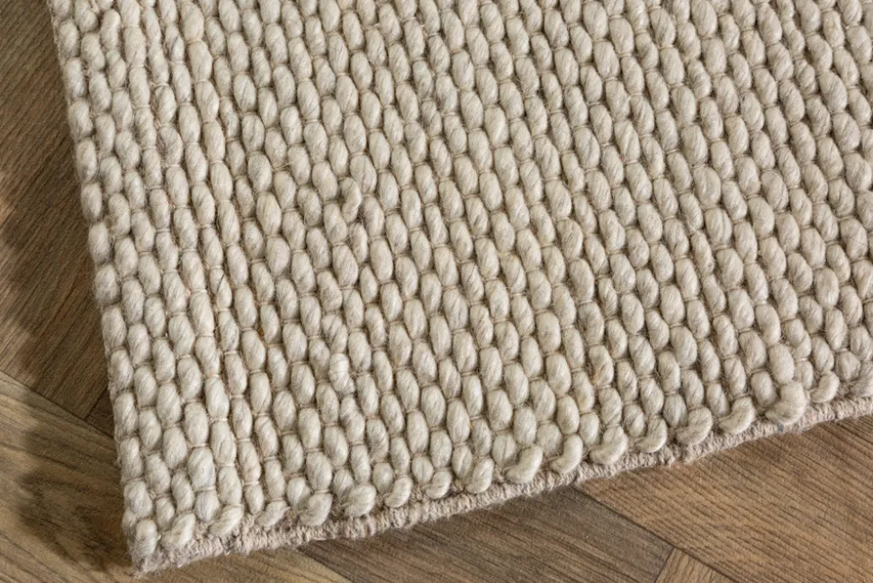 Design Teppich WOOL 240x160cm hellbeige aus Wolle