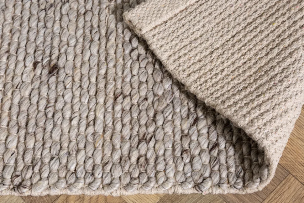 Design Teppich WOOL 240x160cm silbergrau aus Wolle