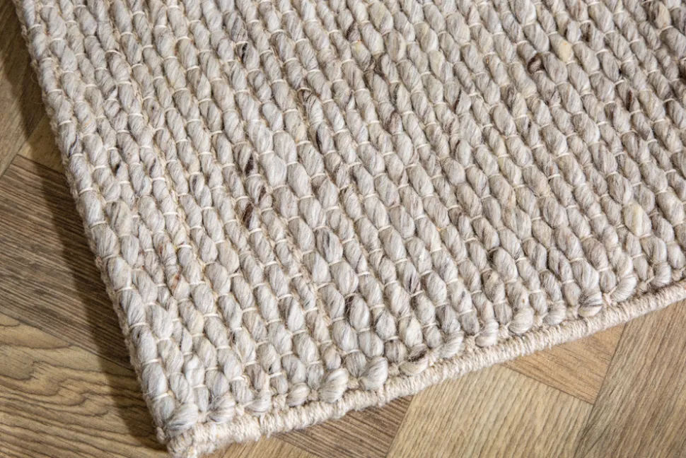 Design Teppich WOOL XXL 350x240cm silbergrau aus Wolle
