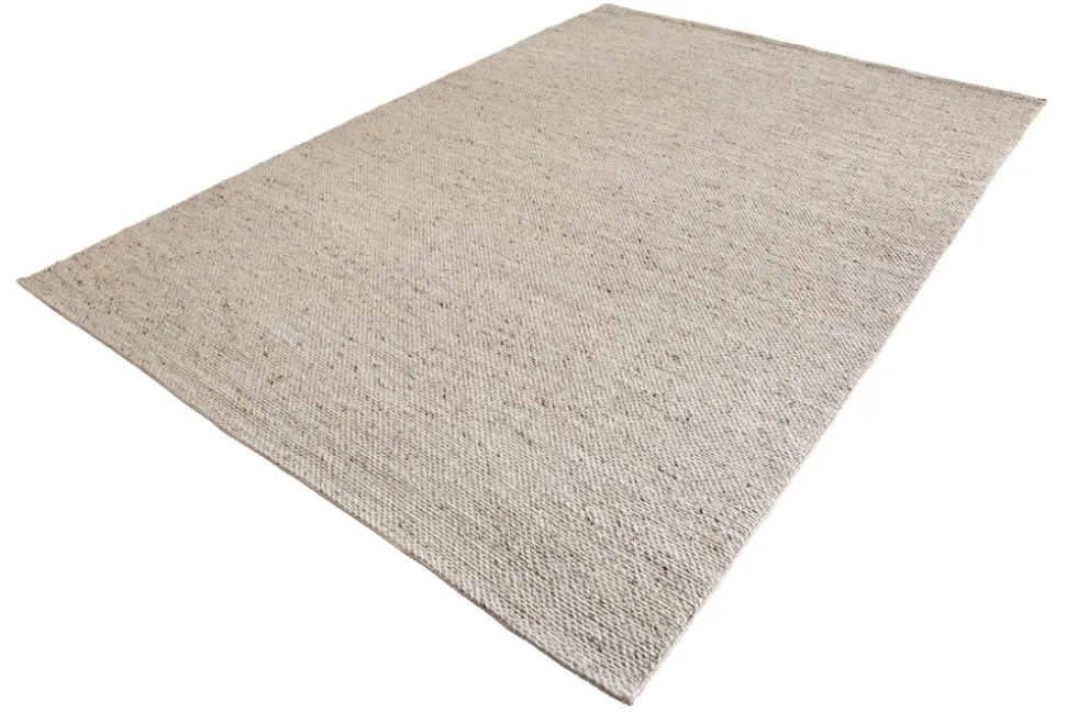 Design Teppich WOOL XXL 350x240cm silbergrau aus Wolle