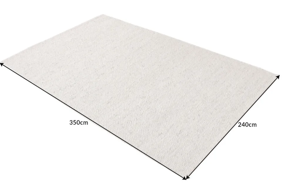Design Teppich WOOL XXL 350x240cm silbergrau aus Wolle
