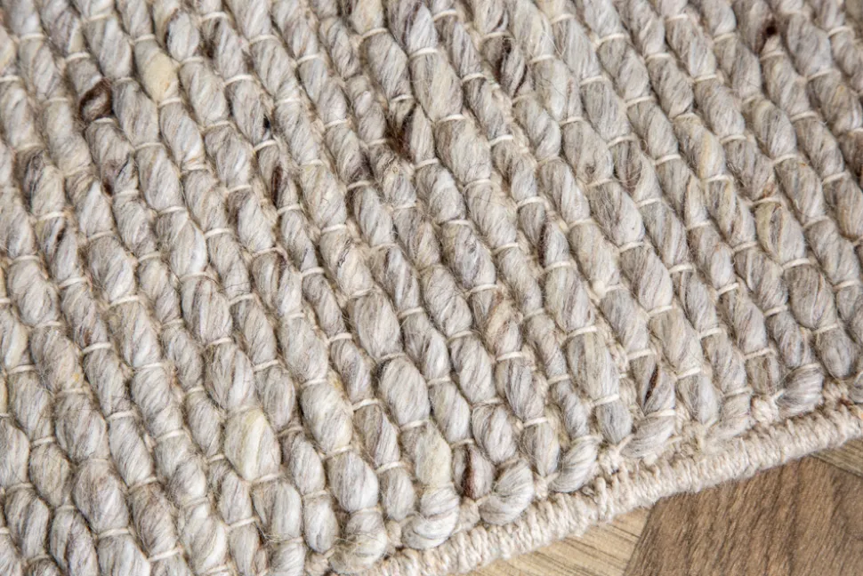 Design Teppich WOOL XXL 350x240cm silbergrau aus Wolle