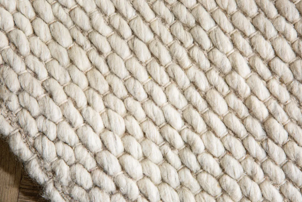 Design Teppich WOOL XXL 350x240cm hellbeige aus Wolle