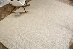 Design Teppich WOOL XXL 350x240cm hellbeige aus Wolle