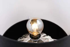 Design Tischlampe ABSTRACT 50cm silber schwarz Metall Stoffschirm handmade