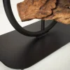 Design Tischlampe ELEMENTS 58cm schwarz Baumwollschirm Fuß mit Massivholz