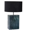 Design Tischlampe NOBLE 55cm grün Marmorfuß Stoffschirm